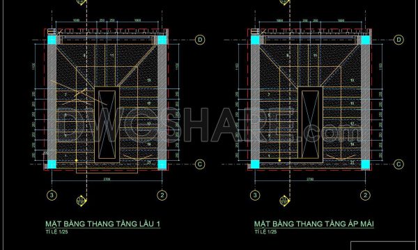 331. Download Detailed CAD Staircase Designs for Townhouses for Free
