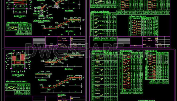 332. Free Download of Structural CAD Drawings for 5m x 19.5m Reinforced Concrete Townhouse (4)