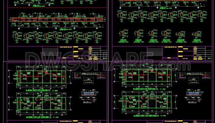 332. Free Download of Structural CAD Drawings for 5m x 19.5m Reinforced Concrete Townhouse (1)
