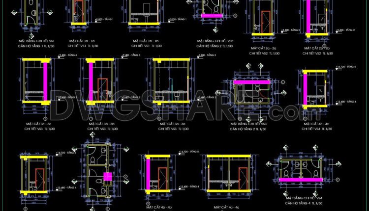 390. Free Download Complete Bathroom Construction Details (CAD & DWG ...