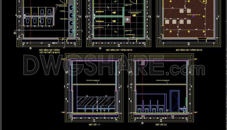 397. Public Restroom CAD Detail Drawings Free Download (1)