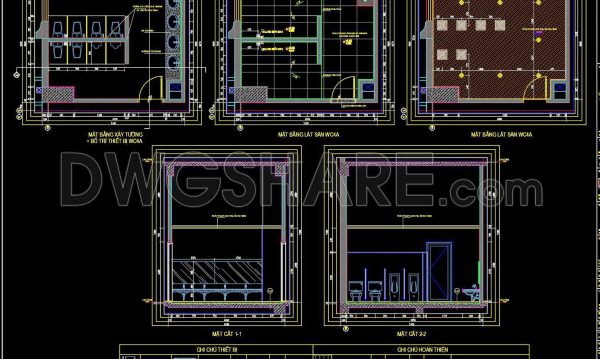 398. Free CAD Toilet and Bathroom Plans Public WC Detail Drawings