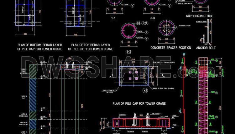 40. Free Download CAD Drawings of Tower Bridge Foundation Method with Bored Piles (5)