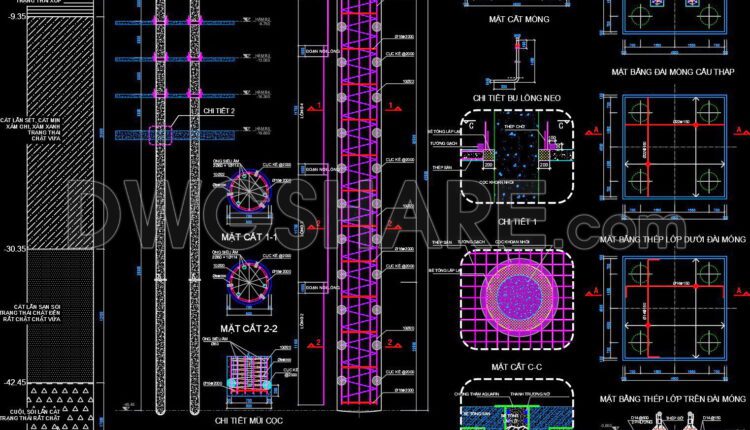 40. Free Download CAD Drawings of Tower Bridge Foundation Method with Bored Piles (3)