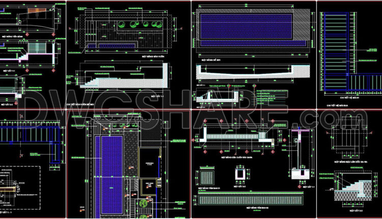 423. A Set Of Detailed Drawings For A Modern Garden And House Structure Free Download