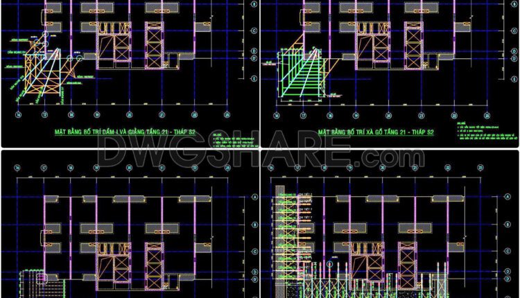 43. Free Download CAD Construction Drawings of Cantilever Beam-Slab Method (1)