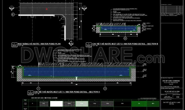 12 months ago
                

                
             2,022433. Free CAD Drawing of Water Pond Plan and Construction Details