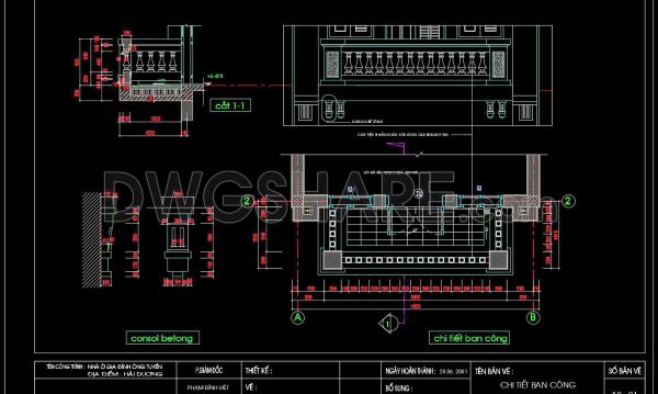 11 months ago
                

                
             454436. Free Download Balcony Detail CAD Drawing – Architectural Design