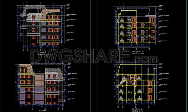 441. Complete Building CAD Plans Elevations and Sections Free Download