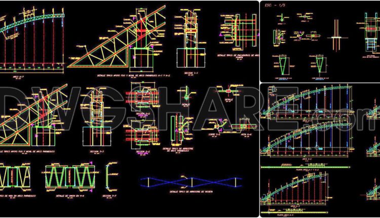 444. Free Download Cad Structural Drawings Of Enclosed Metal Canopy Roof (2)