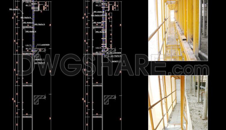 46. Free Download CAD Construction Drawings – Gangform Climbing Formwork Method (1)