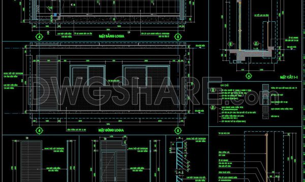 12 months ago
                

                
             845546. CAD Drawing of Loggia, Glass Railing and Sunshade Details Free Download
