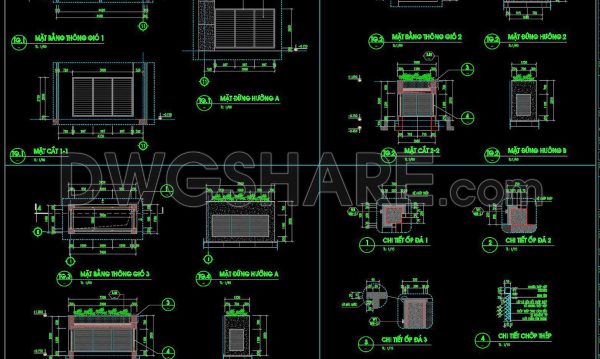 547. Free Download CAD Drawing of Louver and Ventilation Details for Architectural Projects
