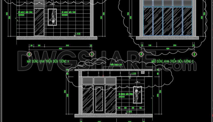 560. Free Cad Drawings Of Interior Design With Detailed Wall Elevations, Ceiling Plan And Jacuzzi Layout (1)