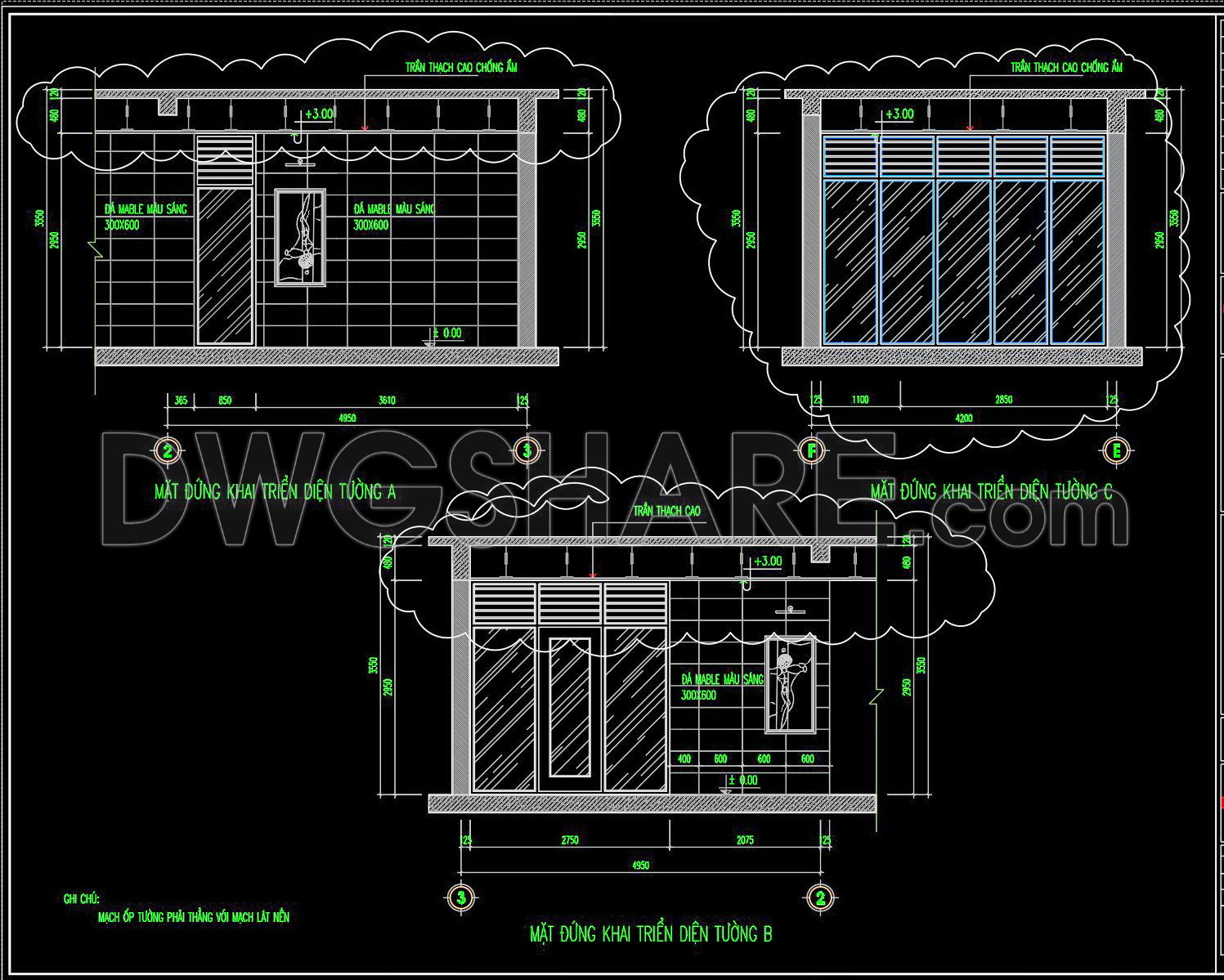 560. Free Cad Drawings Of Interior Design With Detailed Wall Elevations, Ceiling Plan And Jacuzzi Layout (1)