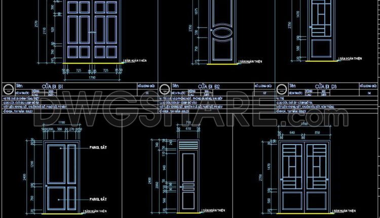 695. Download Free Detailed CAD Drawings of Doors and Windows (3)