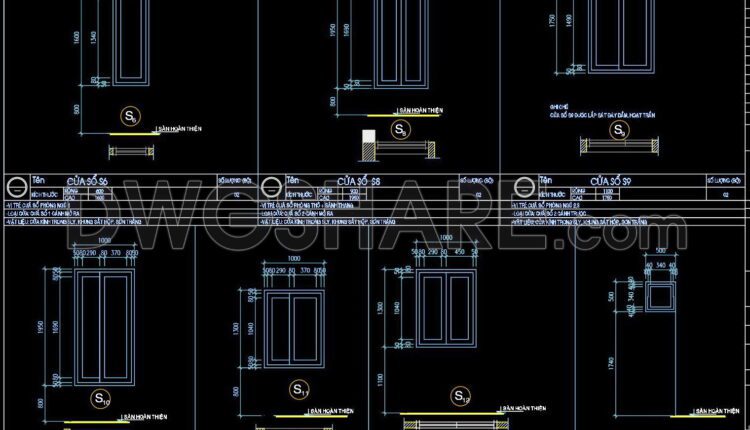 695. Download Free Detailed CAD Drawings of Doors and Windows (2)
