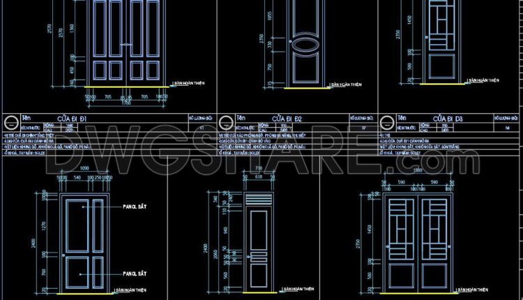 695. Download Free Detailed CAD Drawings of Doors and Windows (4)