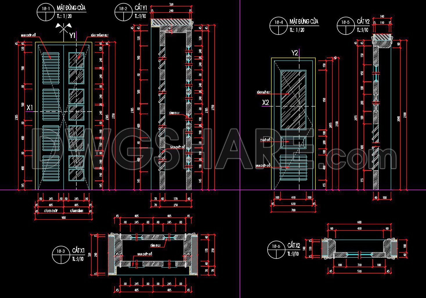 698. Download Free Detailed CAD Drawings of Doors and Windows (3)
