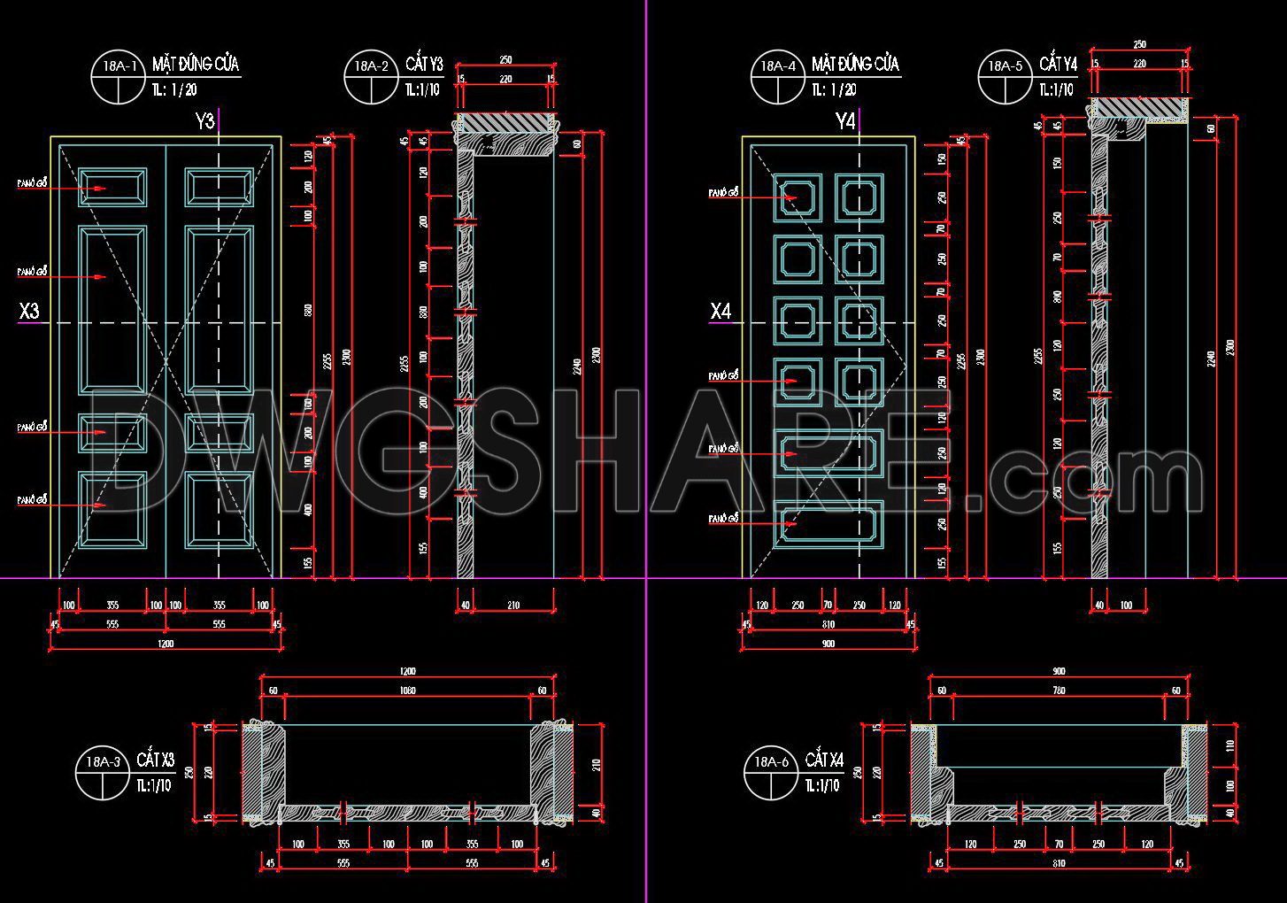 698. Download Free Detailed CAD Drawings of Doors and Windows (4)