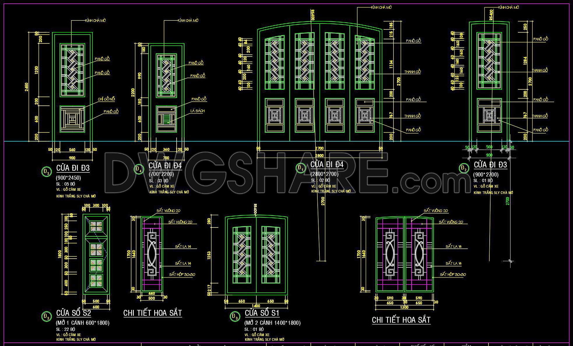 699. Get Free Detailed CAD Drawings of Doors and Windows for Download (2)