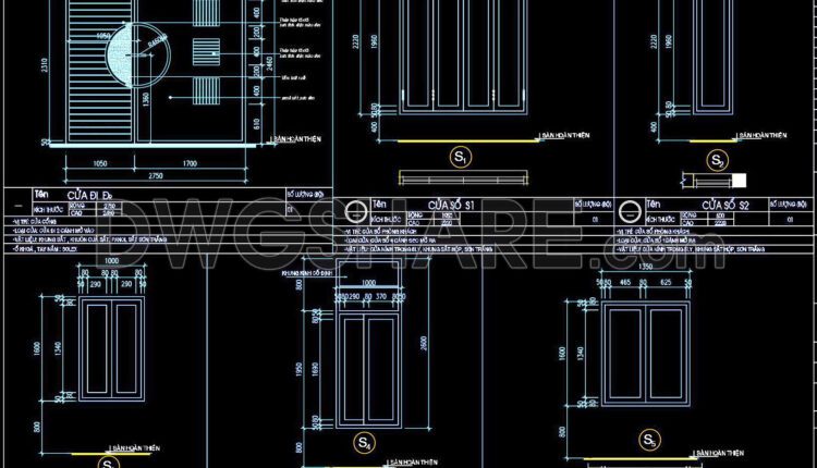 702. Free Detailed CAD Drawings Of Doors, Windows For Download (2)