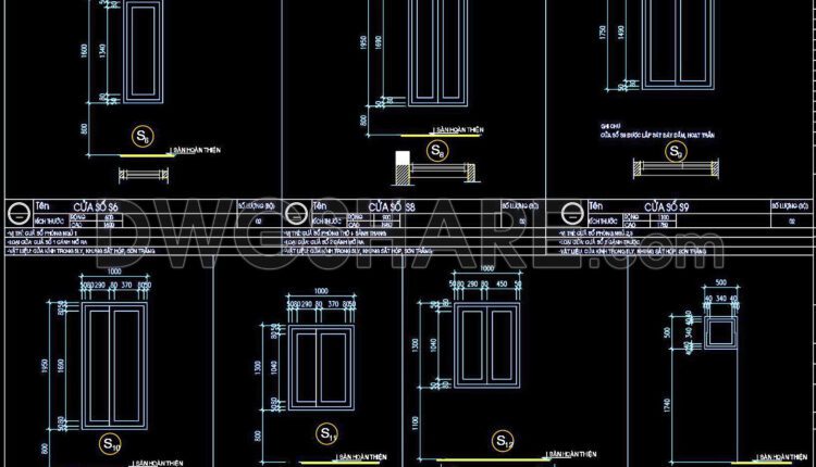 702. Free Detailed CAD Drawings Of Doors, Windows For Download (3)