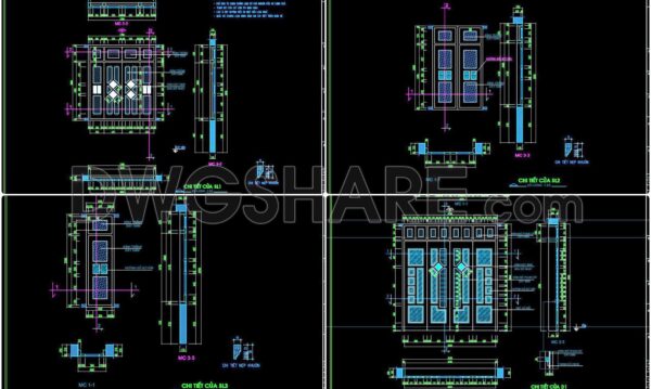 705. Download Free DWG CAD Details of Doors and Windows