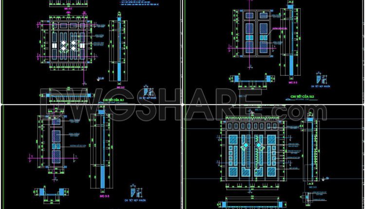 705 Download Free Dwg Cad Details Of Doors And Windows 2 Free Cad
