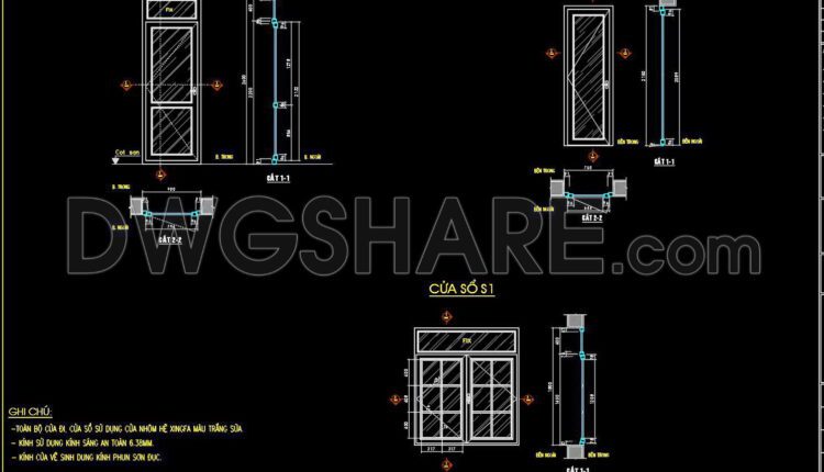 707. Free Detailed CAD Drawings Of Doors, Windows For Download (2)