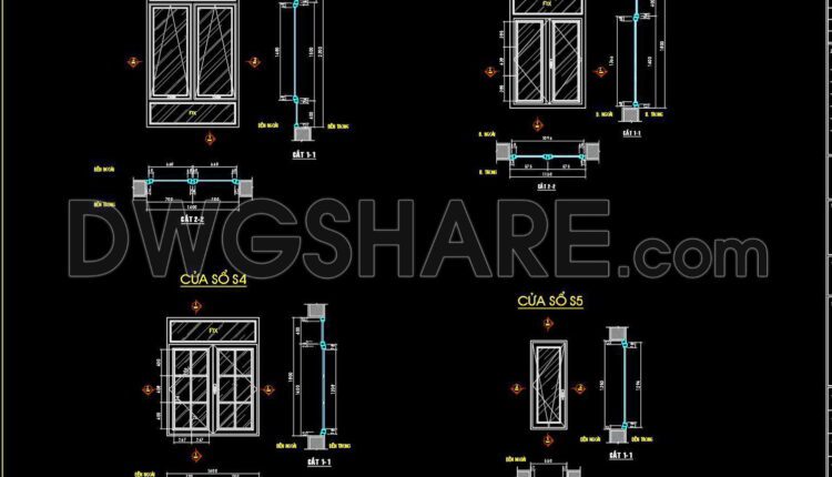 707. Free Detailed CAD Drawings Of Doors, Windows For Download (1)