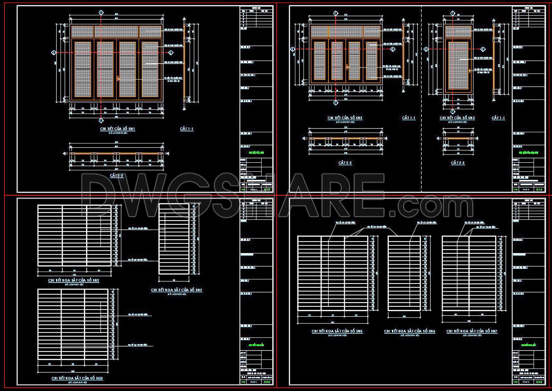 710. Free Detailed CAD Drawings Of Doors, Windows For Download (1)