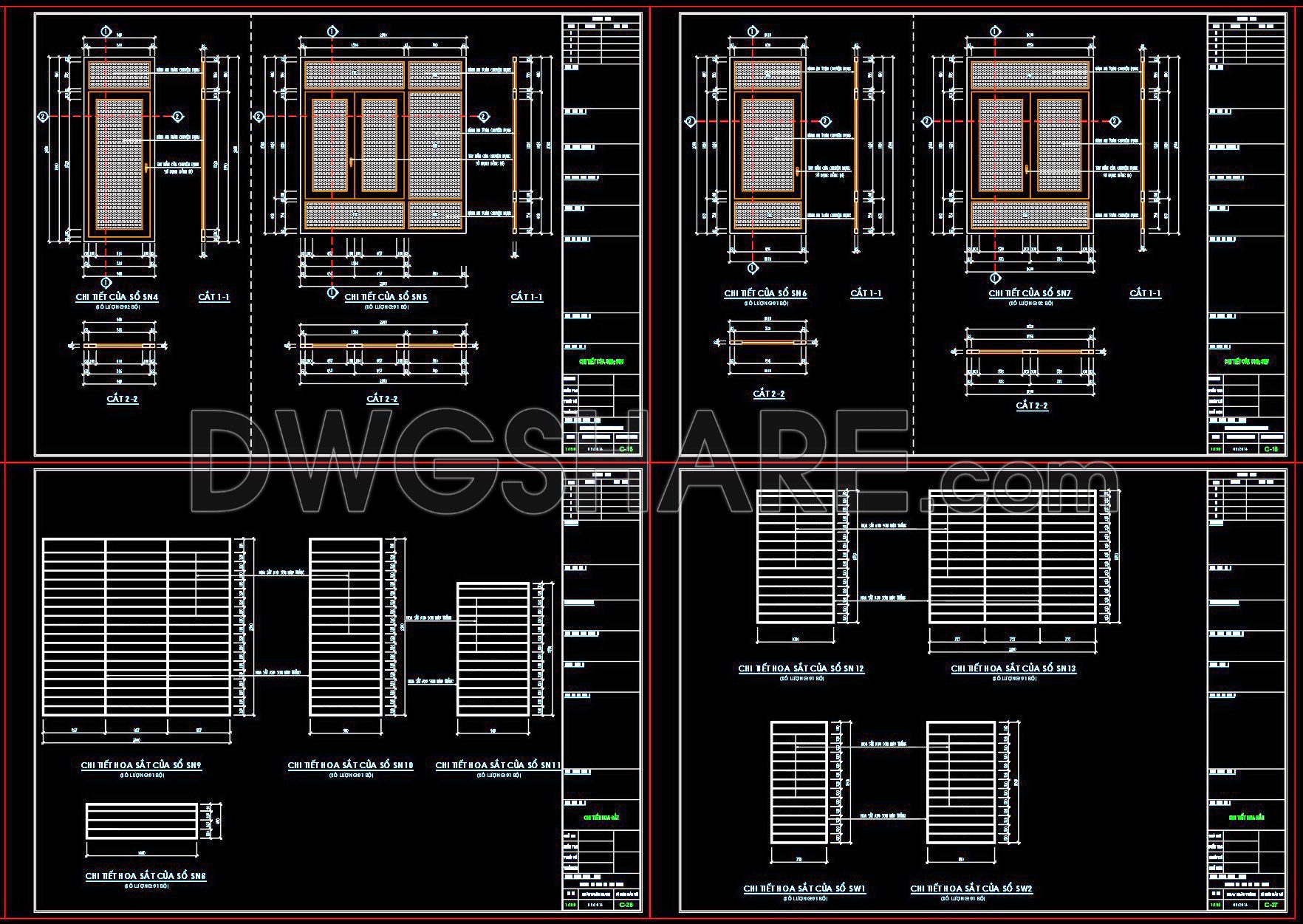 710. Free Detailed CAD Drawings Of Doors, Windows For Download (2)