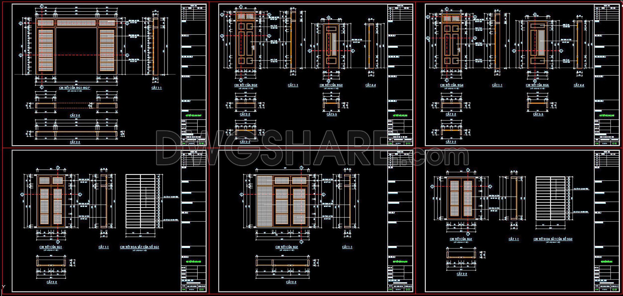710. Free Detailed CAD Drawings Of Doors, Windows For Download (3)