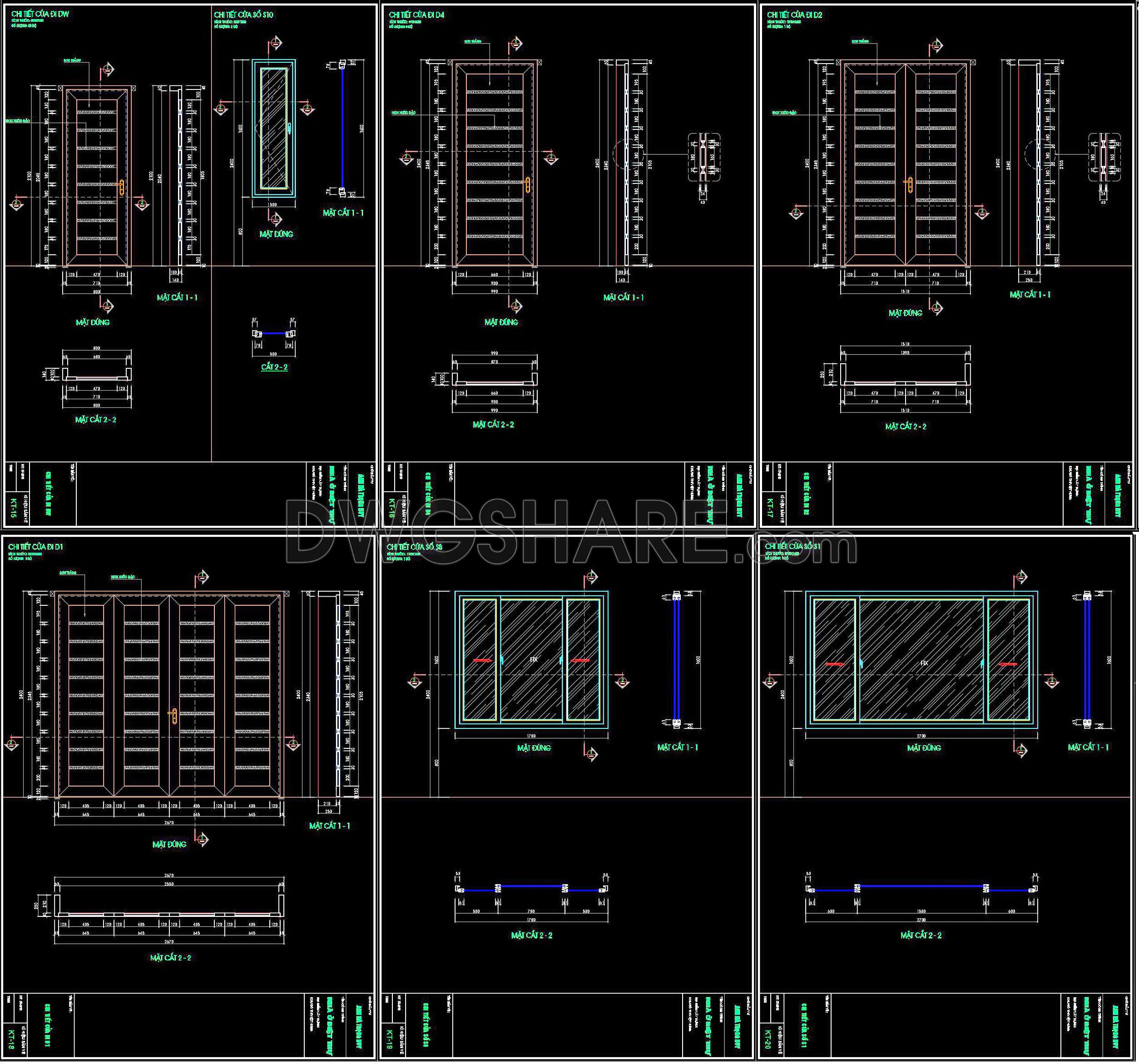 712. Free Detailed CAD Drawings Of Doors, Windows For Download (1)