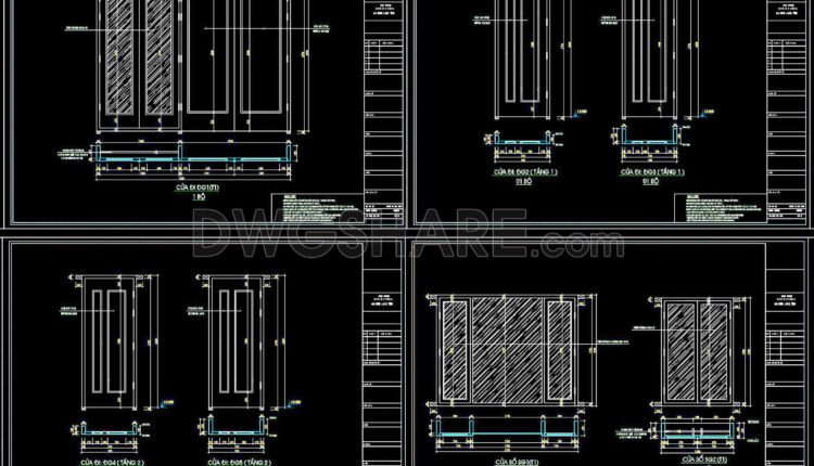 713. Get Free Detailed CAD Drawings of Doors and Windows for Download (2)