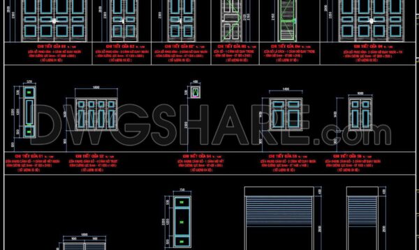719. Free Detailed CAD Drawings Of Doors, Windows For Download