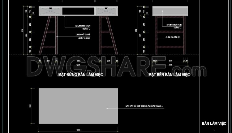 81. Free Download CAD Working Desk Drawing – Simple & Modern Design (1)
