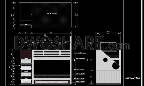 11 months ago
                

                
             57489. Free Download CAD Technical Drawing of Bunk Bed Design for Children