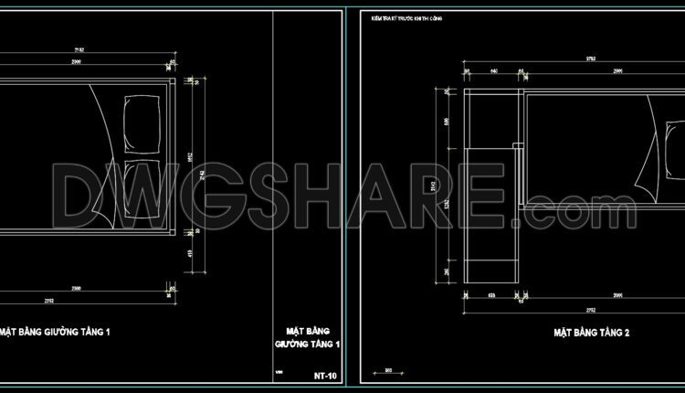 90. Free Download CAD Technical Drawing of Bunk Bed Design for Children (2)