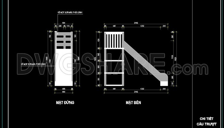 90. Free Download CAD Technical Drawing of Bunk Bed Design for Children (3)
