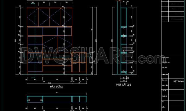 10 months ago
                

                
             462105. Free Download – Detailed Bedroom Bookshelf CAD Drawings (DWG File)