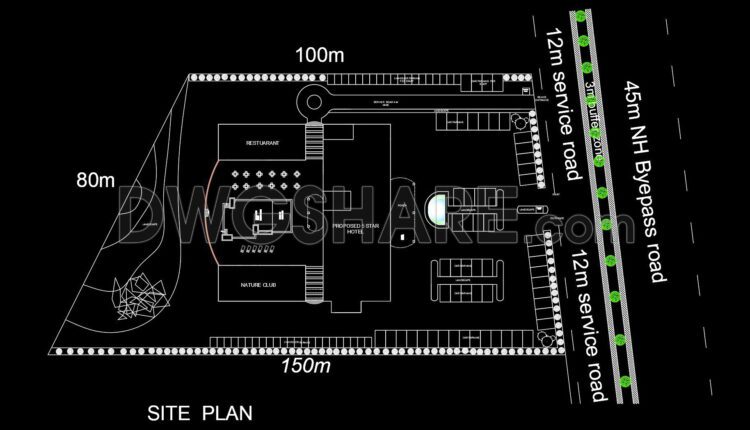 120. Download free CAD DWG floor plan of a 5-star hotel functional layout (5)