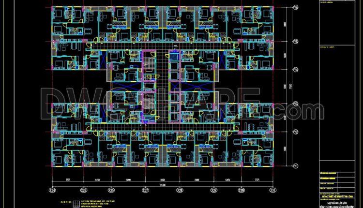 122. Free Download CAD Drawings – Detailed Floor Tiling Plans for High-Rise Apartment (1)