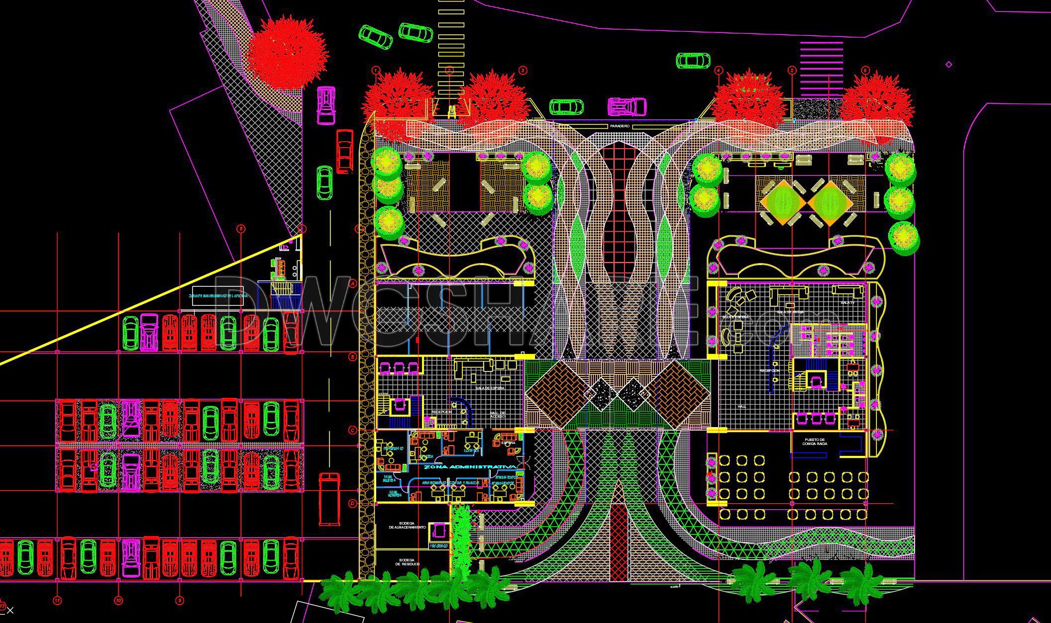 126. Free CAD DWG files of hotel complex architectural floor plans (1)