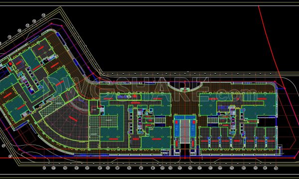 126. Free Download 2-Story Shopping Center Floor Tiling CAD Drawings