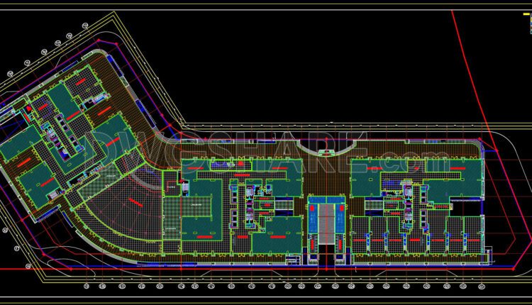 126. Free Download 2-story Shopping Center Floor Tiling Cad Drawings (1)