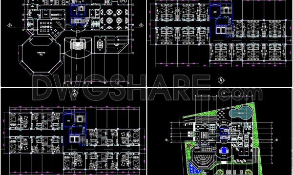 11 months ago
                

                
             1,317128. Free AutoCAD drawings of a 4-storey urban hotel project