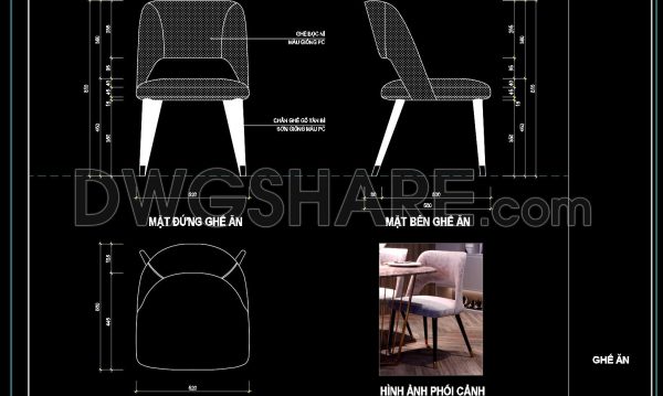 11 months ago
                

                
             476148. Free CAD Dining Chair Drawing – Full Dimension Layout Download