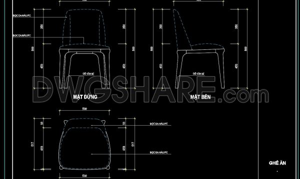 10 months ago
                

                
             274156. Free Download – Detailed Dining Chair CAD Drawing with Full Dimensions